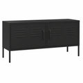 Schrank – 105 × 35 × 50 cm, mit mehreren Türen, aus Stahl, Schwarz