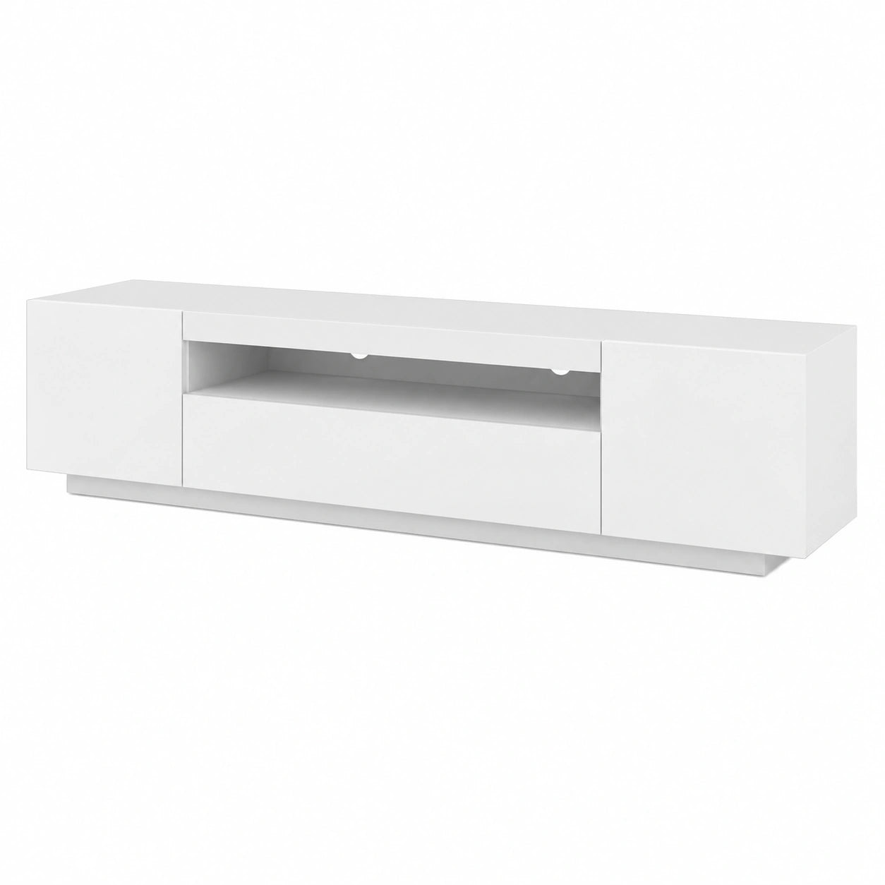 Lowboard – 200 cm, mit LED-Beleuchtung, Grau und Schwarz