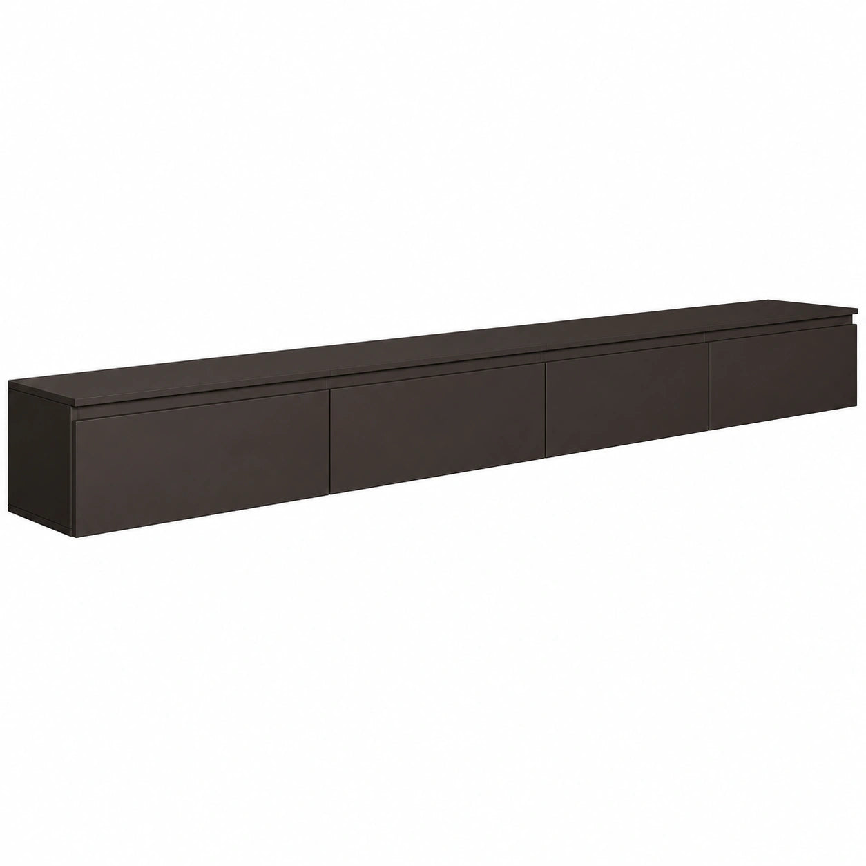 Lowboard – 300 cm, moderner Stil, mit Stauraum, hängend, Schwarz, für Wohnzimmer