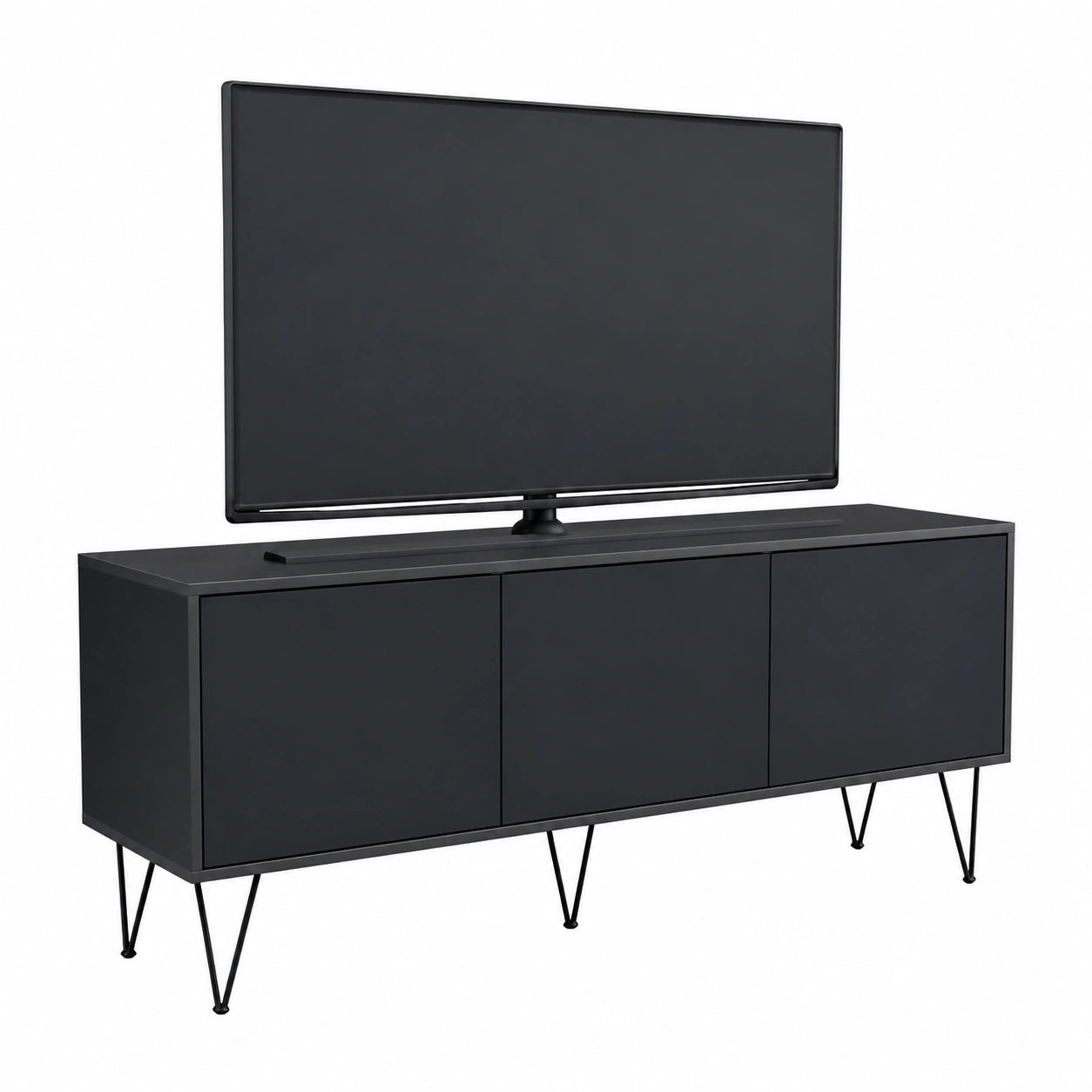 TV-Board – 152,5 × 43 × 37 cm, moderner Stil, Anthrazit und Schwarz, für Wohnzimmer und Schlafzimmer
