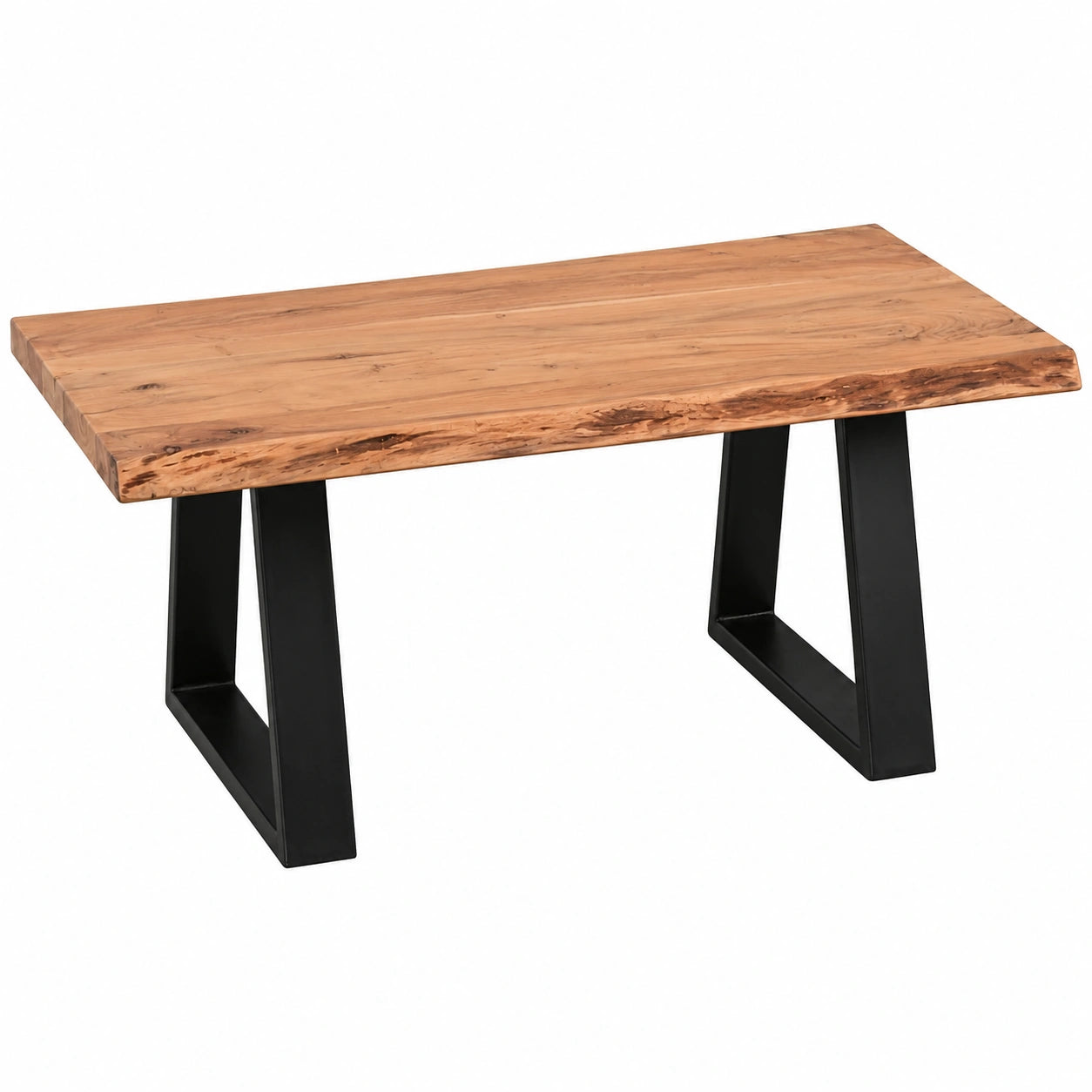 Couchtisch – 115 cm, rechteckige Form, aus Massivholz, Braun