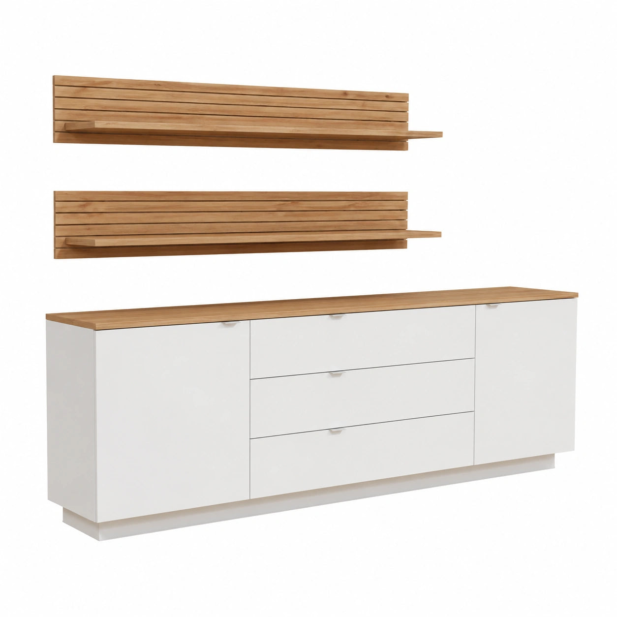Sideboard – 240 cm, mit LED-Beleuchtung, aus Eichenholz