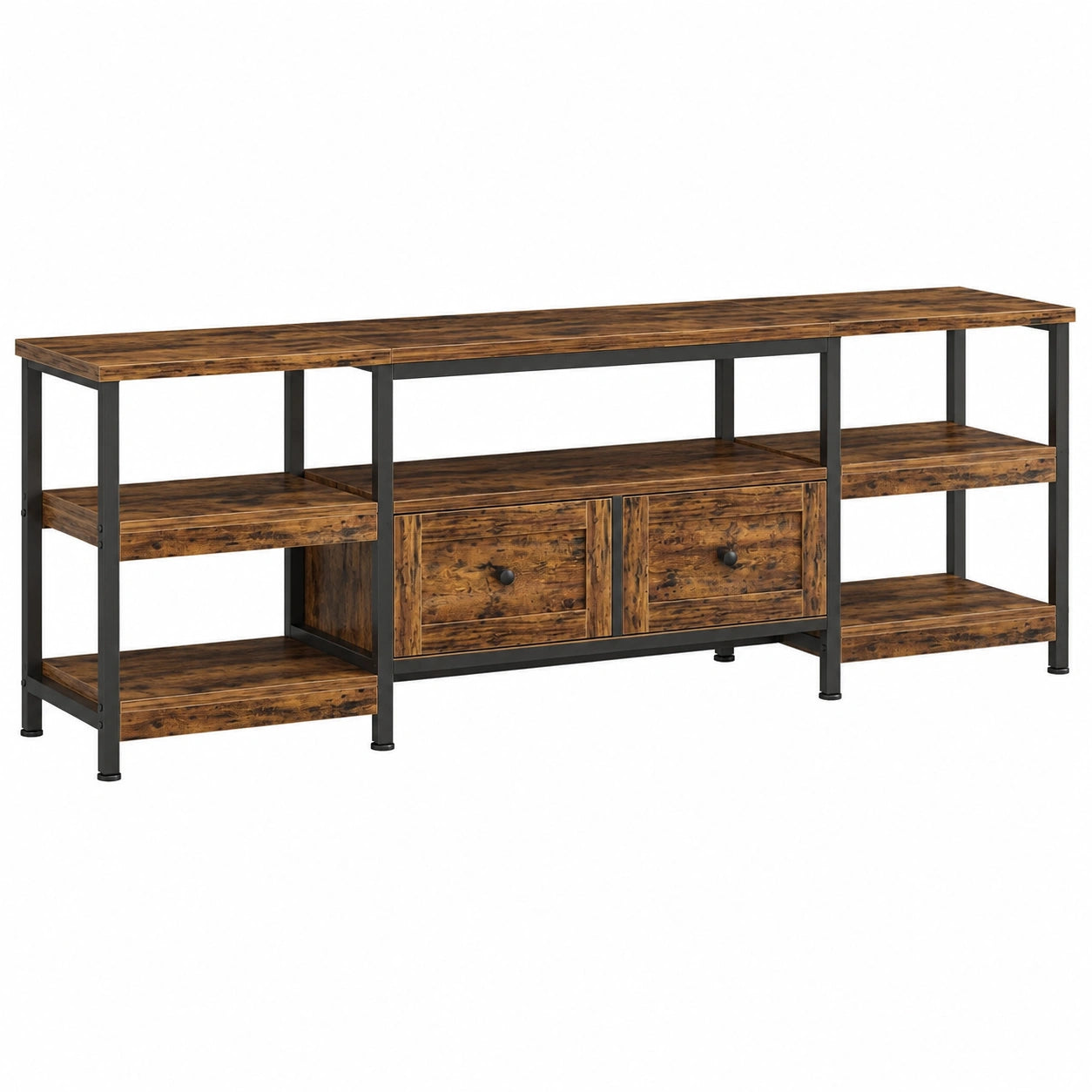TV-Schrank – 180 × 40 × 65 cm, Industriestil, mit Schubladen, für Wohnzimmer