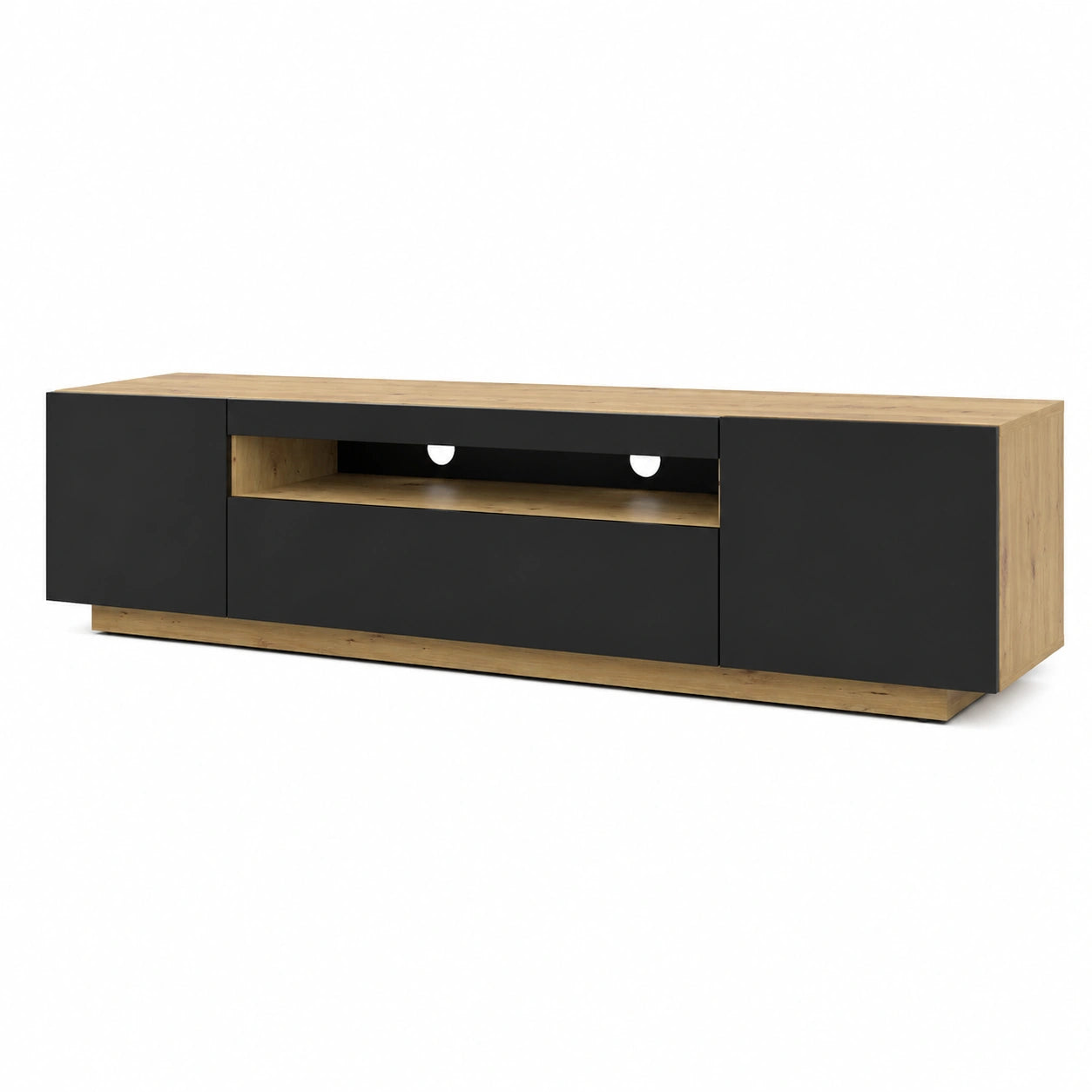 Lowboard – 200 cm, freistehend, aus Eichenholz, Artisan-Eiche