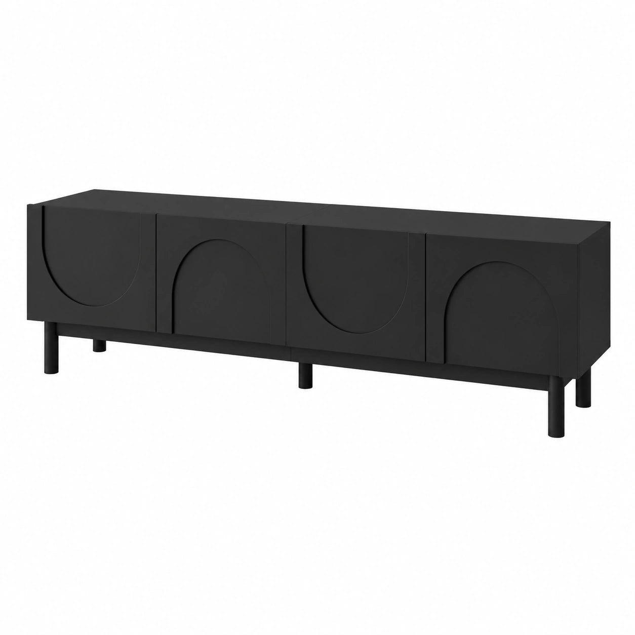 TV-Schrank – 169 × 34 × 45.5 cm, moderner Stil, mit Stauraum, Schwarz, für Wohnzimmer