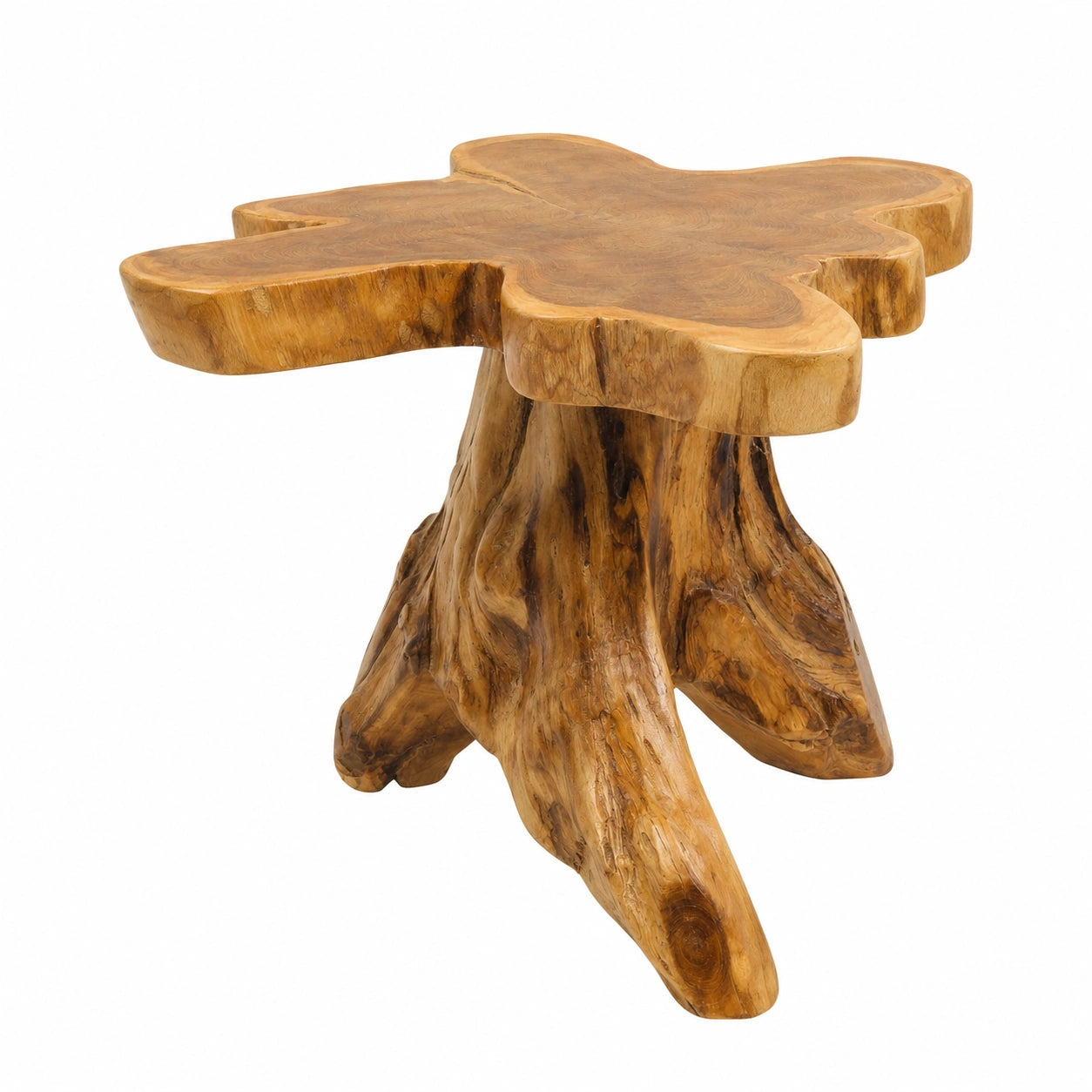 Beistelltisch – 40 × 50 × 50 cm, aus Massivholz, Braun und Naturfarben
