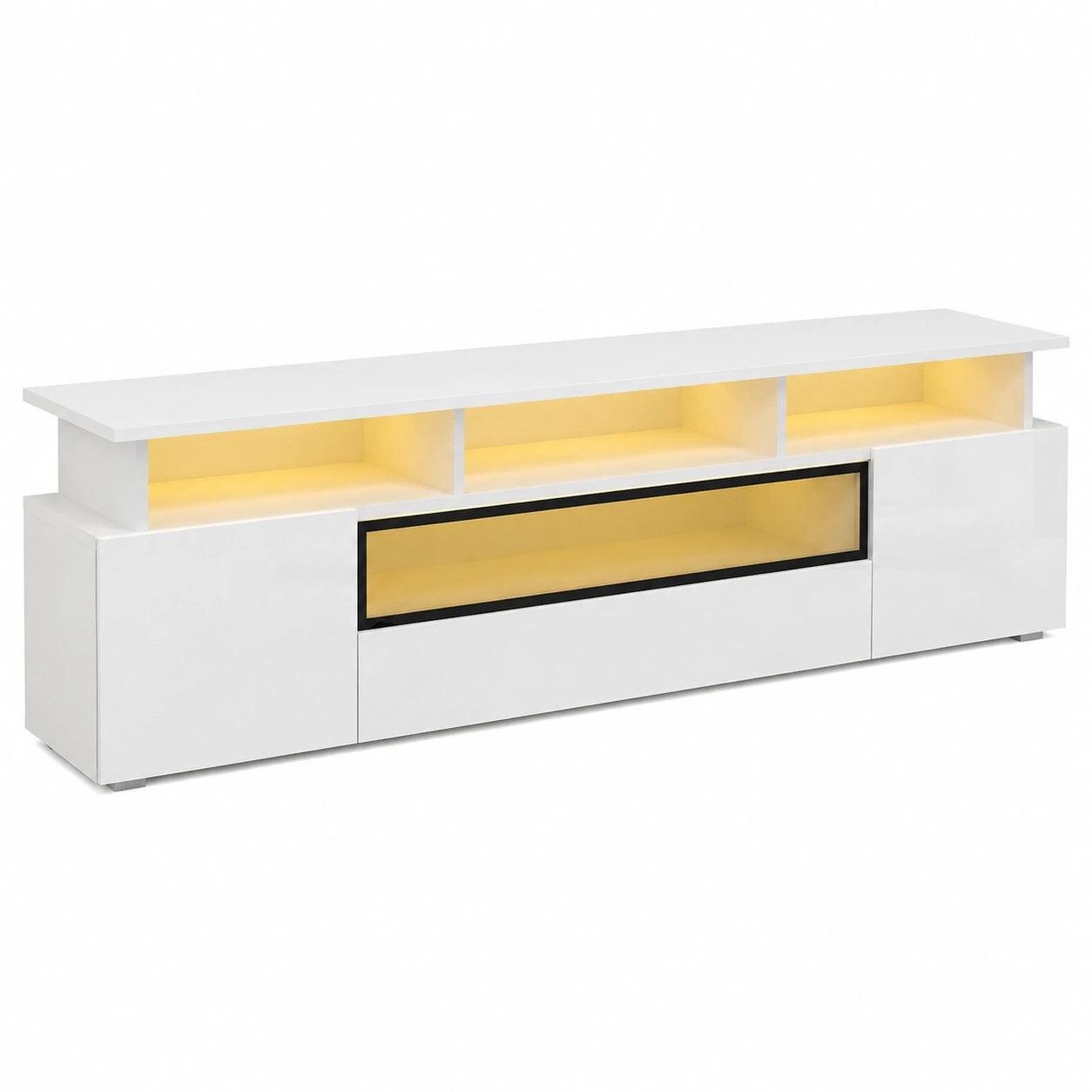 TV-Schrank – 180 cm, mit LED-Beleuchtung, mit Schubladen, mit Ablagen