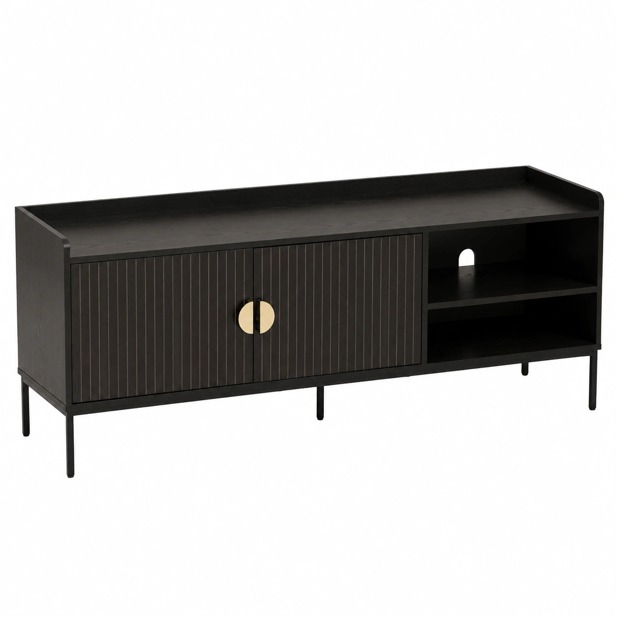 Wohnmöbel – 56 × 150 × 40 cm, aus MDF, Schwarz