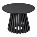 Couchtisch – 60 × 60 × 41 cm, runde Form, aus Massivholz, Schwarz