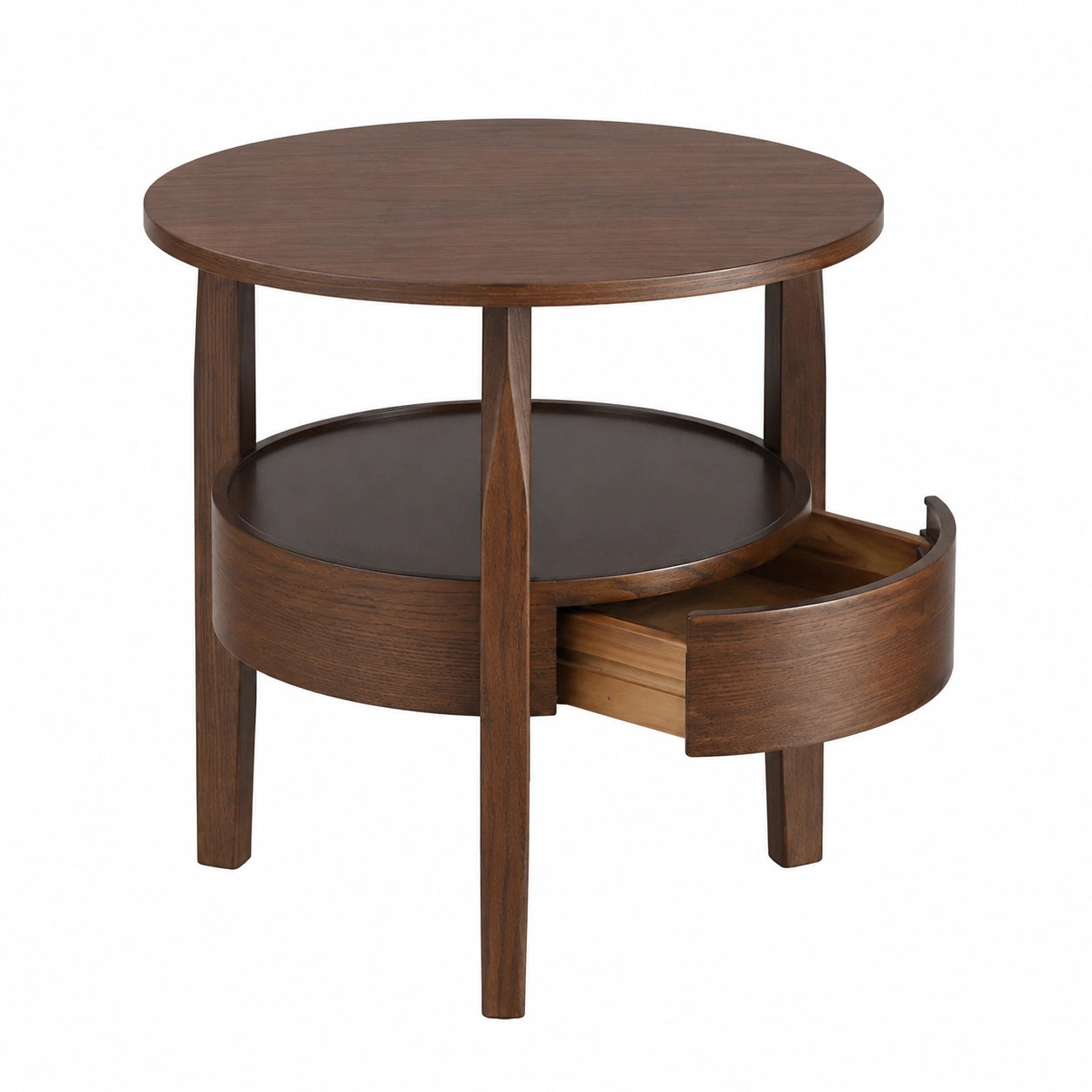 Couchtisch – 50,8 cm, runde Form, mit Stauraum, mit Schubladen, für Wohnzimmer