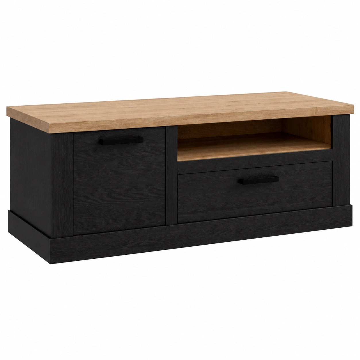 Schrank – 139,6 cm, Landhausstil, mit Schubladen, aus Holzwerkstoff und Eichenholz