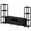 TV-Schrank – mit LED-Beleuchtung, Schwarz