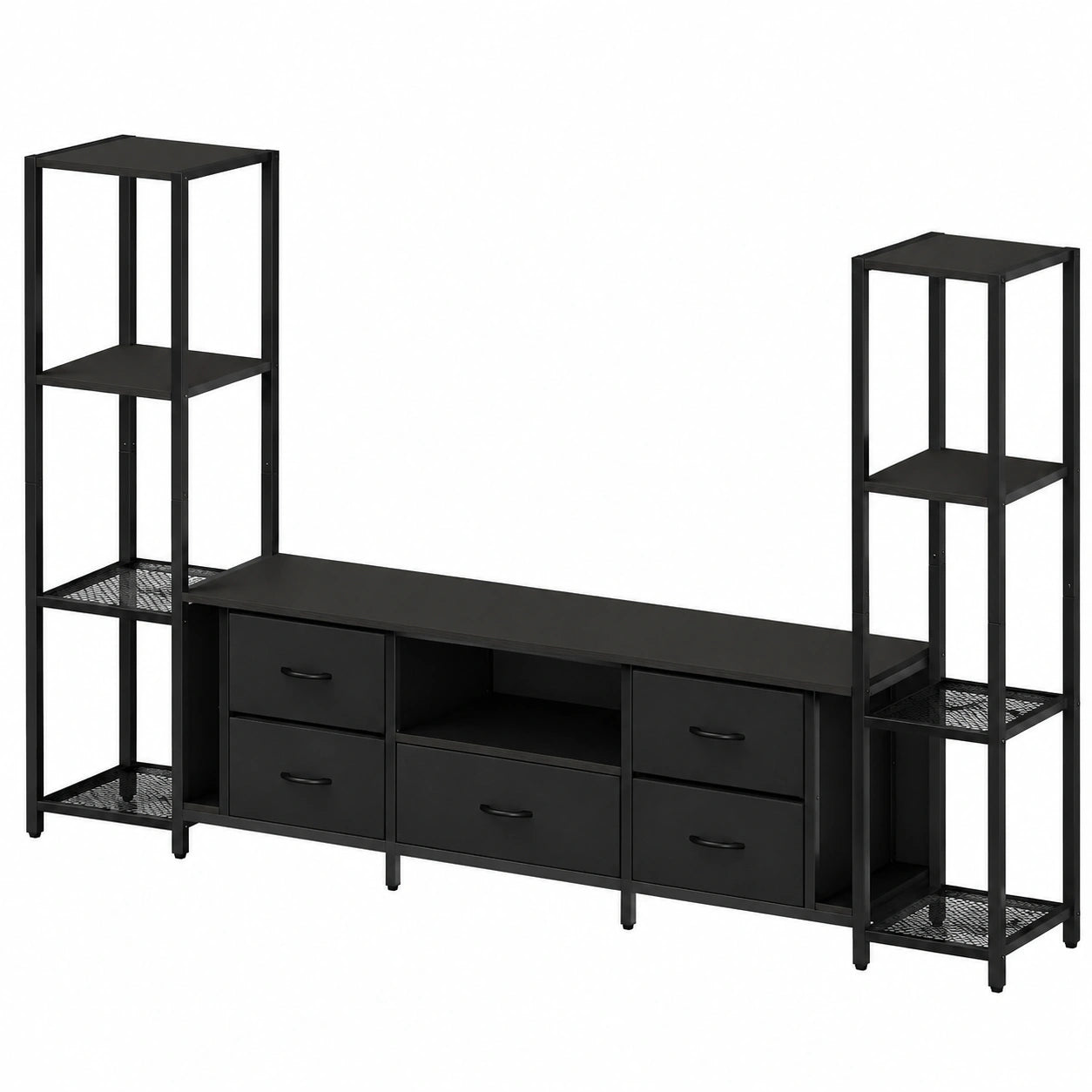 TV-Schrank – mit LED-Beleuchtung, Schwarz
