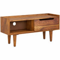 Lowboard – 95 × 44 × 34 cm, moderner Stil, aus Massivholz, Braun, für Wohnzimmer
